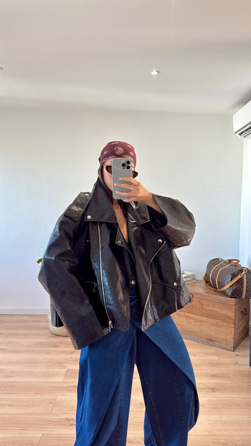 PERFECTO "TRAVIS" OVER SIZE CUIR SYNTHÉTIQUE