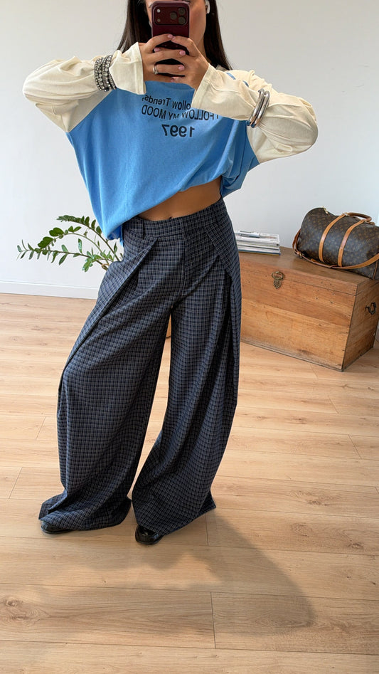 PANTALON "THOMAS" À CARREAUX BLEU EXPÉDITION À PARTIR DU 19/10