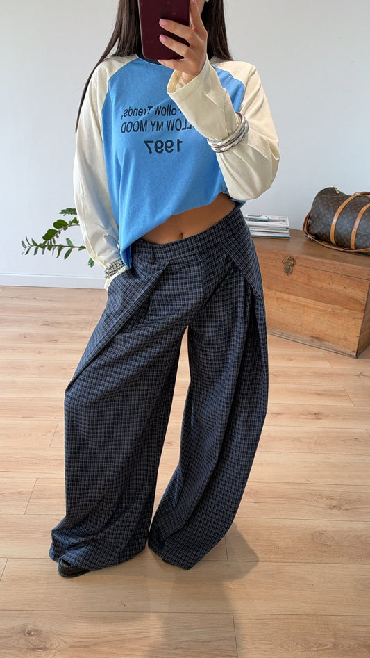 PANTALON "THOMAS" À CARREAUX BLEU EXPÉDITION À PARTIR DU 19/10