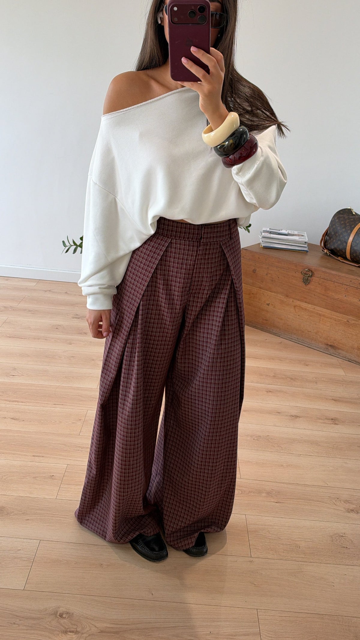 PANTALON "THOMAS" À CARREAUX BORDEAUX EXPÉDITION À PARTIR DU 19/10