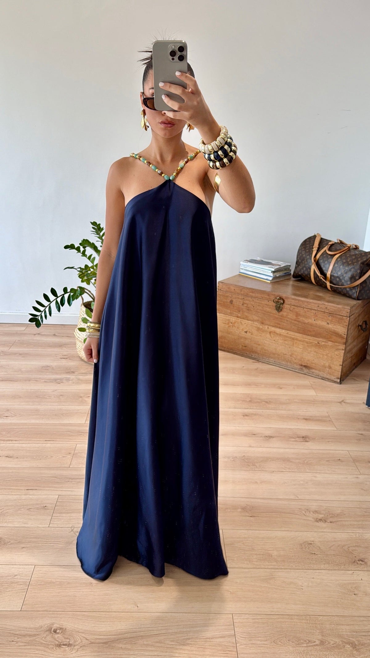 ROBE LONGUE BLEU MARINE  "SOPHIE"