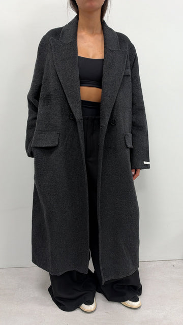 MANTEAU LAINE "LÉNA" GRIS