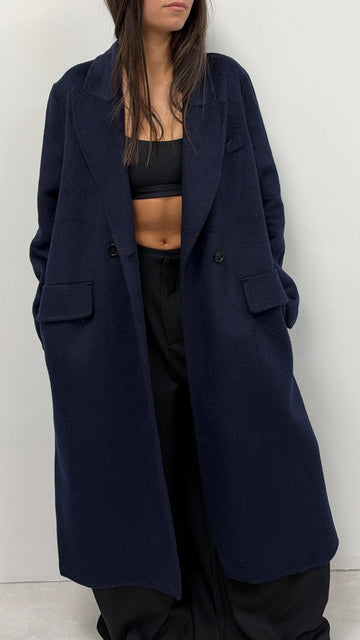 MANTEAU LAINE "LÉNA" BLEU MARINE